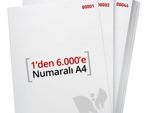 1'den - 6.000' E Numaralı A4 Kağıt -  Copier Bond 80 gr