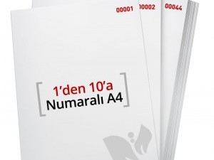 1'den 10 'A Numaralı A4 Kağıt - Copier Bond 80 gr